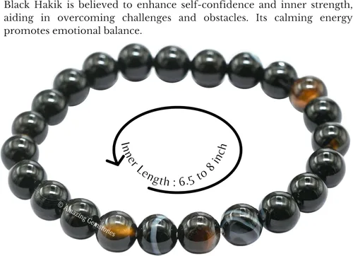 Miniatura 181 de Amazing Gemstone Pulsera de cristal para mujeres y hombres, pulsera de cristal curativo de protección, pulsera elástica con cuentas de piedras