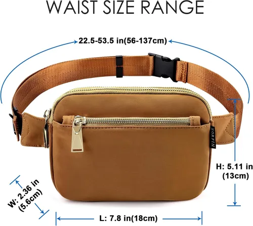 Miniatura 2 de ZORFIN Riñonera para mujeres y hombres, riñonera de moda con correa ajustable para exteriores, entrenamiento, viajes, casual, correr, senderismo
