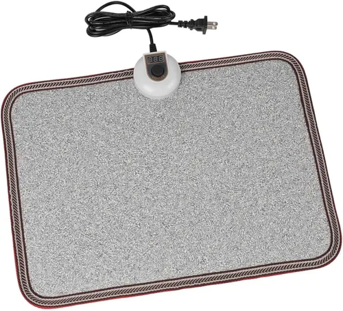 Alfombras eléctricas con calefacción - Calentador de pies AC 110V, alfombra con calefacción para pies debajo del escritorio para oficina y hogar Gris