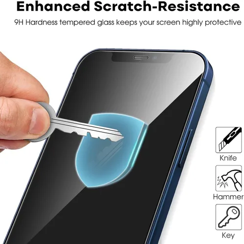 Miniatura 5 de JETech Protector de pantalla de cobertura completa para iPhone 12/12 Pro de 6.1 pulgadas, película de vidrio templado con herramienta de fácil