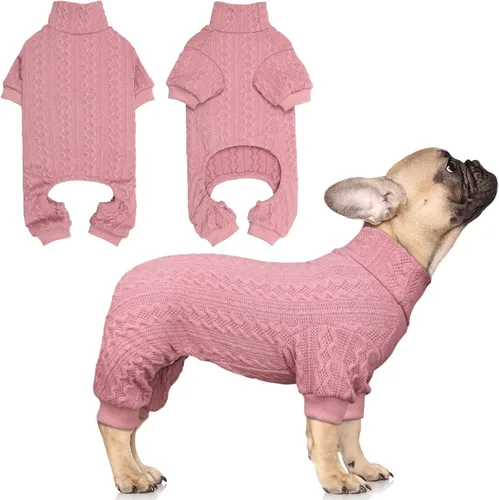 Miniatura 7 de Suéteres para perros grandes, cuello alto, ropa de punto para mascotas, suéter de color sólido para cachorros, suéter cálido para perros (gris y L)