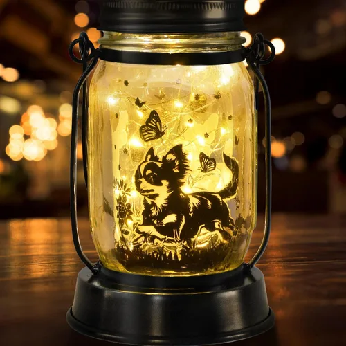 Miniatura 8 de Farol solar de Chihuahua, regalo para mujeres, hombres, mamá, cumpleaños, amantes de perro Chihuahua, luz conmemorativa pérdida de mascotas
