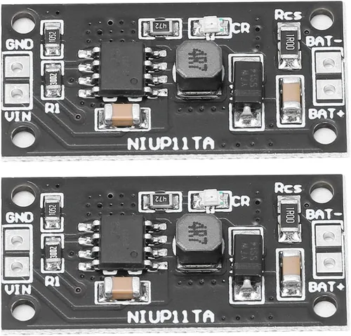 Eujgoov 2 módulos de cargador de batería NiCd NiMH, 1.2V CC, entrada de 5V, listado UL, negro, 0.591 in x 0.157 in x 0.157 in, cargador de batería