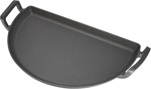 SnS Grills Slow 'N Sear Sartén de Hierro Fundido Drip 'N Griddle de 22", Accesorio de Parrilla Versátil 3 en 1 para Sellar, Plancha y Goteos - Se