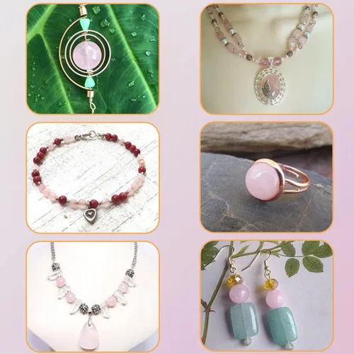 Miniatura 5 de GEM-Inside - Cuentas sueltas de cuarzo rosa de 0.157 pulgadas (0.157 in), cuentas redondas naturales para hacer joyas para adultos, 15 pulgadas