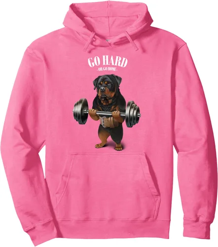 Miniatura 9 de Rottweiler - Sudadera con capucha para levantamiento de pesas y gimnasio, Negro, S