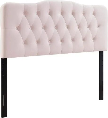 Miniatura 3 de Modway Annabel - Cabecero de terciopelo con estilo capitoné de diamantes para cama individual en color rosa