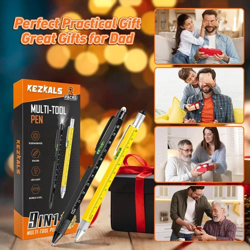 Miniatura 2 de KEZKALS Regalos para el Día del Padre para hombre para marido papá, juego de bolígrafos multiherramientas 9 en 1, regalos para hombres, regalo