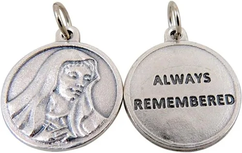 Miniatura 5 de Medalla de santos católicos con base de alpaca, con colgante que contiene una oración de protección, 3/4 de pulgada