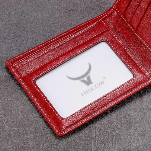 Miniatura 59 de HISCOW Billeteras plegables de cuero de grano completo para hombres, billetera minimalista delgada para hombre, regalos para papá, cumpleaños, día