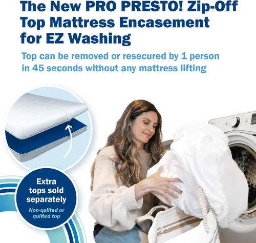 Miniatura 2 de CleanRest PRO Presto! Funda de colchón con cremallera para lavado EZ, tamaño Queen, protector de colchón impermeable, a prueba de chinches, ácaros