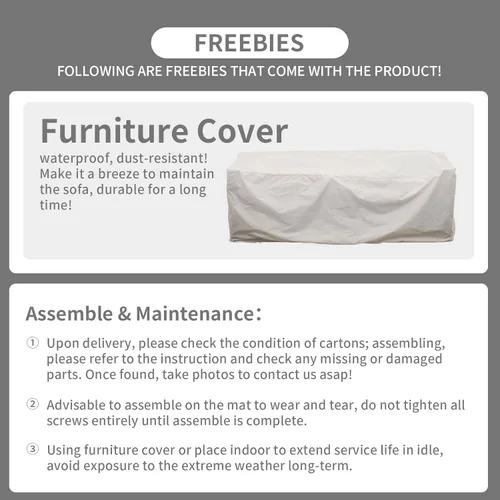 Miniatura 8 de Rattaner Sofá de mimbre para patio de 3 asientos, muebles de sofá de ratán para exteriores con marco de acero con funda para muebles y asiento Azul