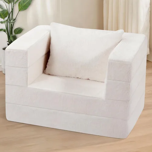 Miniatura 2 de Cama humana gigante para perro, cama 3 en 1 para perro de tamaño humano con funda de piel sintética lavable, cama grande plegable para mascotas