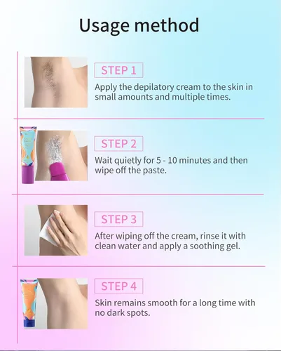 Miniatura 8 de Crema depilatoria para hombres y mujeres, crema depilatoria sin dolor con gel calmante para la piel para áreas privadas, brazos, piernas, vello