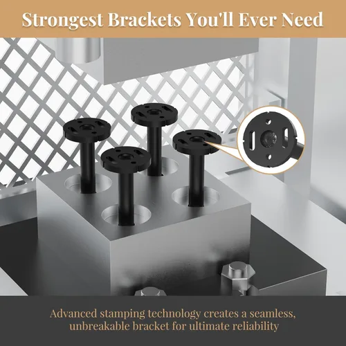 Miniatura 3 de 4 soportes de pared para estantes flotantes de alta resistencia, soportes invisibles negros para estantería, accesorios decorativos flotantes