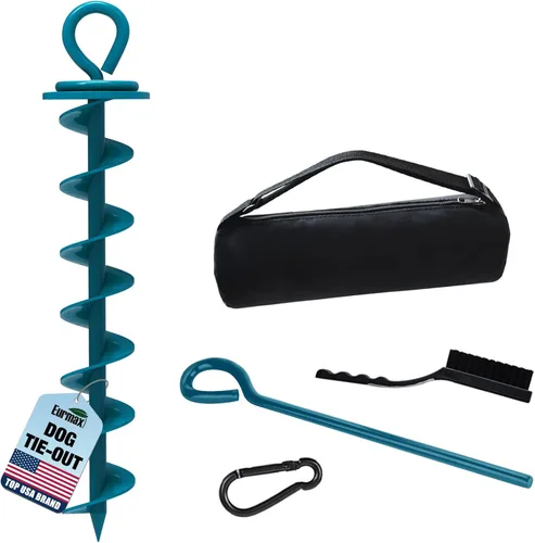 Miniatura 40 de Eurmax USA Estaca de amarre resistente para perros grandes de hasta 210 libras, estacas para perros para exteriores, anclaje de suelo para correa