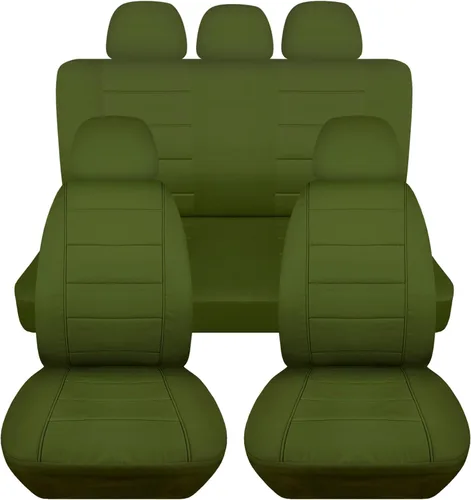 Miniatura 8 de Totally Covers Fundas de asiento de coche sólidas con 5 fundas (2 delanteras + 3 traseras) para reposacabezas: color negro, ajuste