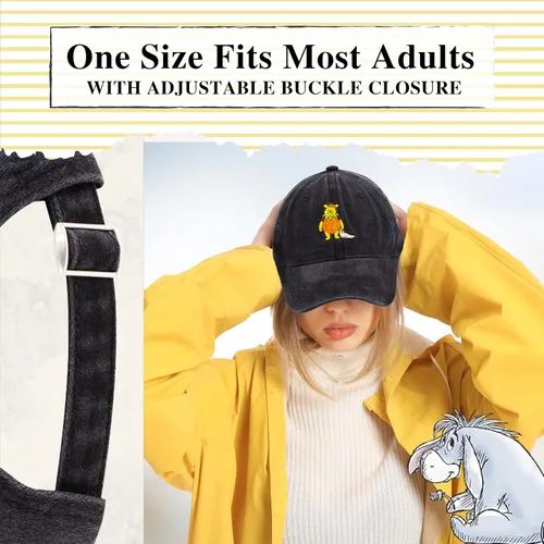 Miniatura 16 de Disney Winnie The Pooh Dad Hat, Adjustable Cotton Baseball Cap with Curved Brim