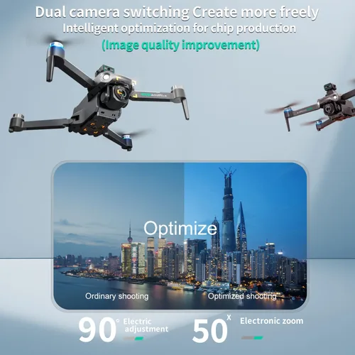 Miniatura 8 de Drone GPS con controlador de pantalla HD de 5.9 pulgadas, cámara UHD 2K, prevención de obstáculos láser de 360°, despegue/retorno con una tecla