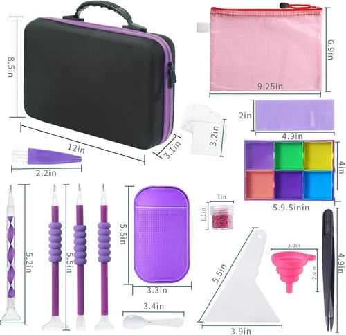 Miniatura 3 de Douorgan Contenedores de Almacenamiento de Pintura de Diamante Accesorios y Herramientas Organizador Portátil de Pintura de Diamante Estuche