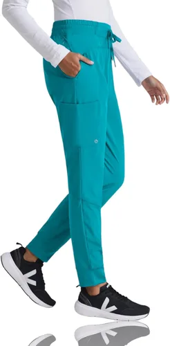 Miniatura 3 de Barco One Pantalón deportivo, pantalón quirúrgico de altura media, con tejido elástico de 4 vías y 3 bolsillos, para mujer