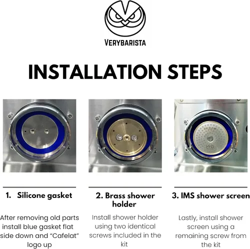 Miniatura 8 de Kit para Gaggia. Pantalla de ducha de precisión IMS, soporte de ducha de latón, junta de silicona, tornillos