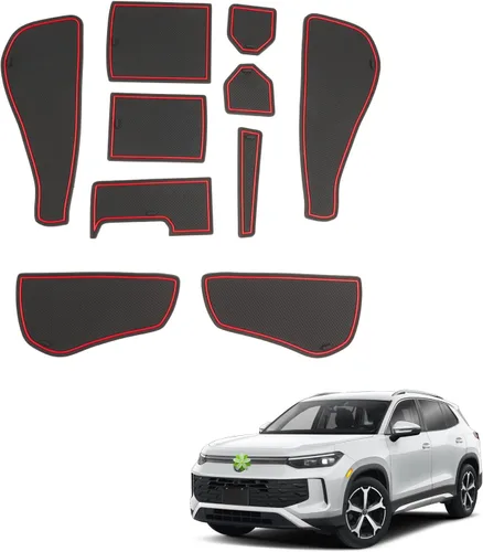 Miniatura 13 de Alfombrillas de ranura de puerta Acadia 2025 2026 para accesorios GMC Acadia 2026, alfombrillas de goma interior antideslizantes, forro de consola