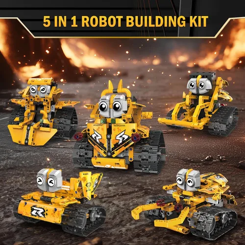 Miniatura 3 de Kit de construcción de robot STEM para niños de 8 a 16 años, juguetes robot 5 en 1 con aplicación y control remoto, 269 piezas de bloques