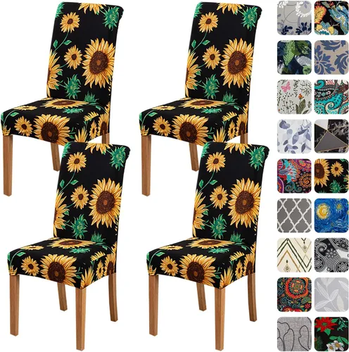 Miniatura 57 de HZDHCLH Juego de 6 fundas grises para sillas Parsons de elastano para comedor, fundas elásticas de elastano para sillas Parsons, fundas de asiento