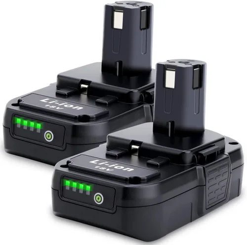 Compatible con batería Ryobi de 18 V, paquete de 2 baterías de litio P103 3.0Ah 18V compatibles con Ryobi 18 Volt One+ herramientas eléctricas