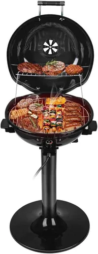 Miniatura 10 de Techwood - Parrilla eléctrica para barbacoa de 15 porciones para interiores y exteriores, diseño de doble capa, parrilla portátil extraíble de 1600W