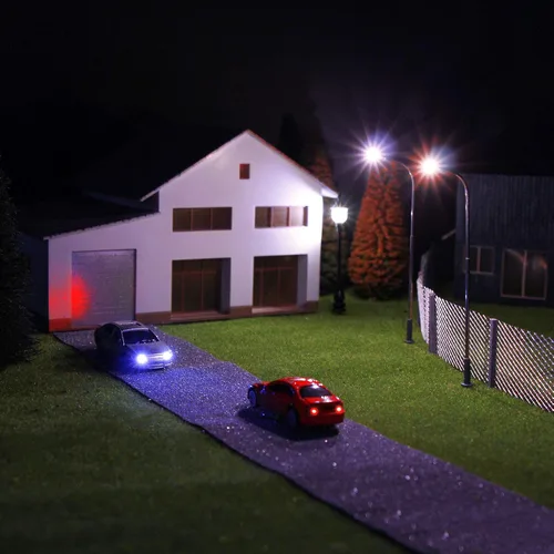 Miniatura 5 de Evemodel EC150 12pcs 1:150 N Escala Modelo Iluminado Coches (Color Aleatorio) con 12V LED para Diseño de Edificios Nuevo