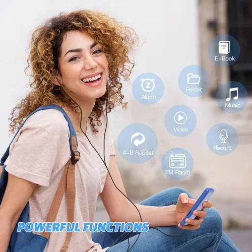 Miniatura 4 de AGPTEK A02PL Reproductor de MP3 de 64 GB, 70 horas de reproducción, sin pérdidas de sonido, Reproductor de música, Soporta hasta 128 GB