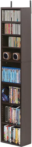 Miniatura 11 de FURINNO JAYA Torre de almacenamiento multimedia de 6 niveles, Espresso