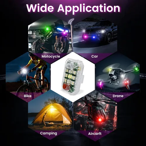 Miniatura 8 de 4 luces estroboscópicas LED inalámbricas mejoradas con control remoto, luces de advertencia de emergencia recargables por USB, luces LED