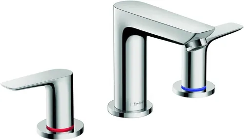 Miniatura 6 de hansgrohe Talis E 71733821 - Grifo moderno para lavabo de baño con 2 manijas y 5 pulgadas de alto en níquel cepillado, 71733821 cepillado níquel