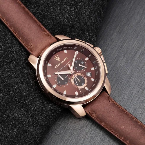 Miniatura 6 de Maserati R8871621004 Successo Reloj analógico de cuarzo marrón para hombre, Marrón oscuro, Moderno