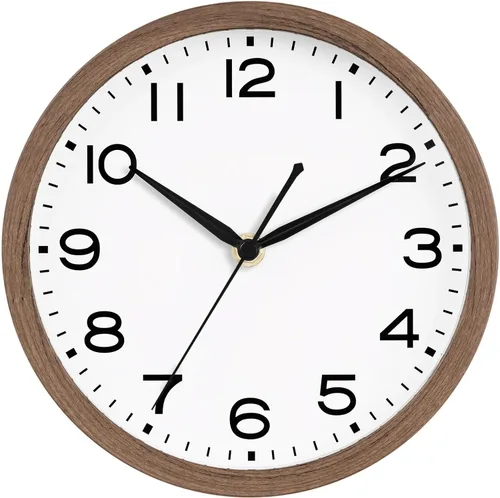 Miniatura 16 de AKCISOT Reloj de Pared Atómico de 10 Pulgadas Relojes Analógicos para Cocina Interior - Reloj Silencioso Operado con Batería para Dormitorio Oficina