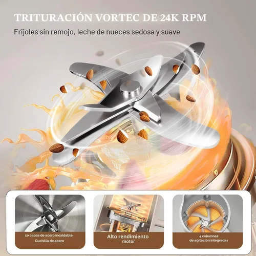 Miniatura 7 de Máquina para hacer leche de nuez 10 en 1, máquina de leche de almendra con pantalla IMD de 42 onzas, máquina de leche de soja con autolimpieza