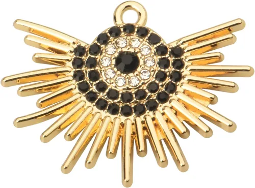Miniatura 8 de Paquete de 20 dijes de diamantes de imitación chapados en oro, accesorios de cristal para collares, pulseras, joyería, manualidades, bricolaje