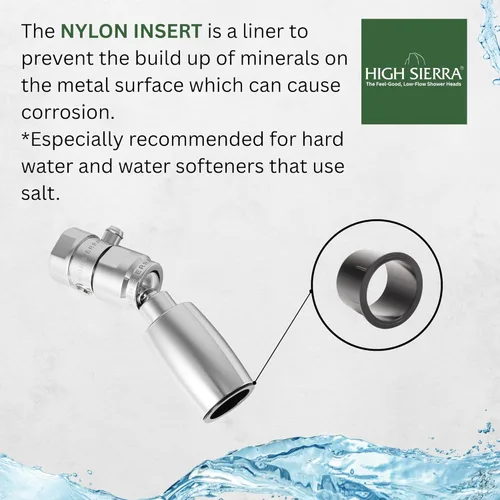 Miniatura 3 de High Sierra Showerheads® - Cabezal de ducha de metal sólido de 1.5 GPM de alta eficiencia y bajo flujo con válvula de control de presión que lo