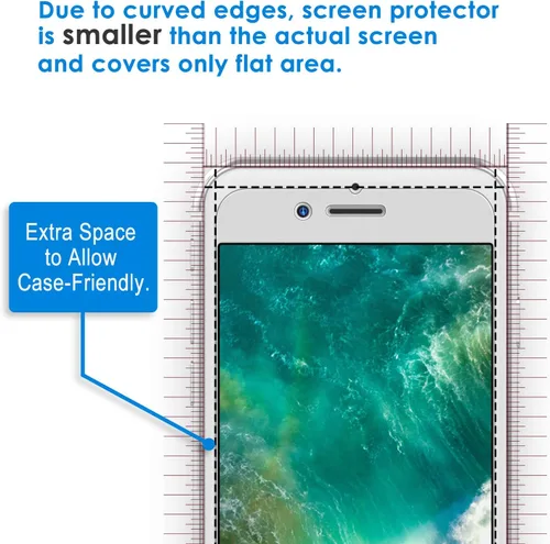 Miniatura 3 de JETech Protector de pantalla para iPhone 8 Plus y iPhone 7 Plus, 5.5 pulgadas, película de vidrio templado, paquete de 3