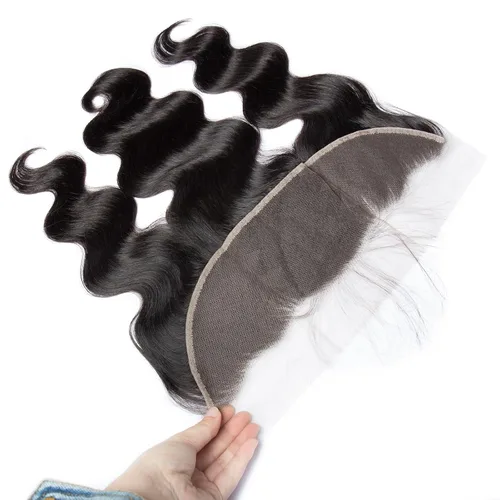 Miniatura 4 de Lemoda - Extensiones de cabello con cuerpo ondulado frontal 13x4, de encaje transparente HD, cierre frontal de encaje de cabello humano brasileño