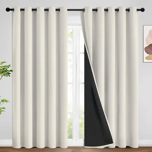 Miniatura 82 de SimpleHome - Cortinas opacas 100% para recámara, cortinas de ventana con ojales beige, con aislamiento térmico, cortinas de oscurecimiento