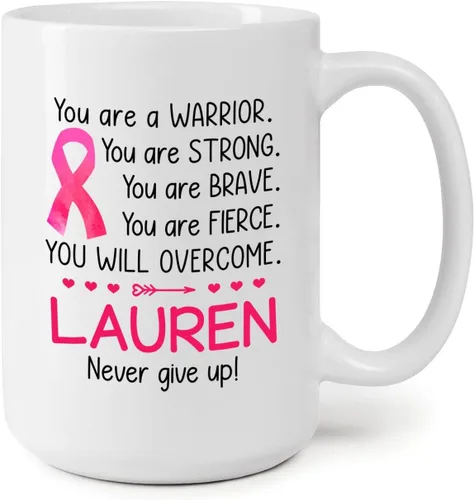 Miniatura 15 de Taza personalizada para sobrevivientes de cáncer, taza de cáncer de mama, taza de cinta rosa, regalo para sobreviviente de cáncer de mama, taza