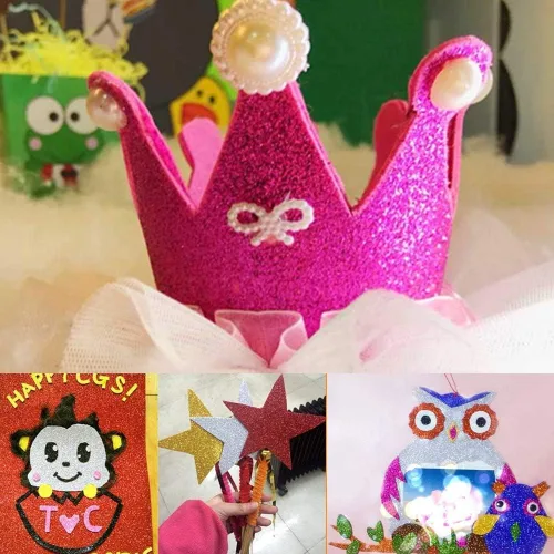 Miniatura 2 de 10 hojas de cartulina con purpurina Mluchee para decoraciones de Año Nuevo, Acción de Gracias, Navidad y otoño, papel autoadhesivo en la parte