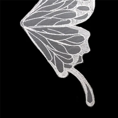 Miniatura 3 de 5 pares de alas de hada coser en parches de encaje de mariposa apliques de tul organza tela alas bordado cuello escote adornos bricolaje ropa Blanco