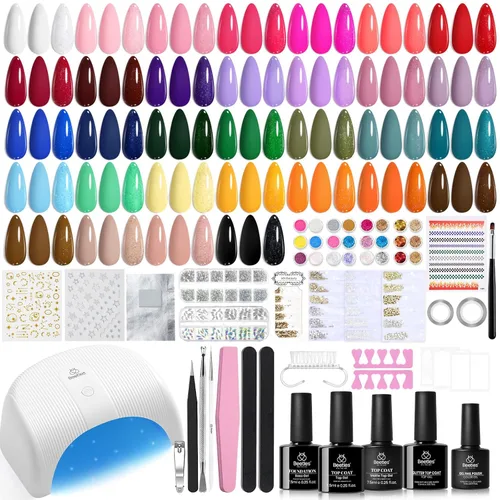 Miniatura 13 de Kit de Esmalte de Uñas en Gel Beetles con Luz UV - Juego de 31 Esmaltes de Uñas en Gel de Color Popular con Base y Capa Superior Mate y Brillante