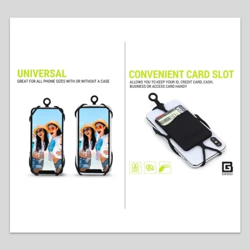 Miniatura 4 de Gear Beast - Correa universal cruzada con bolsillo para teléfono celular compatible con iPhone, Galaxy y la mayoría de los teléfonos inteligentes