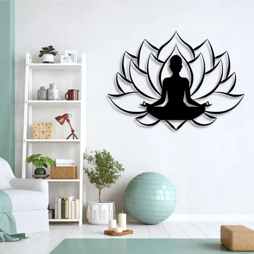 Arte de pared de flor de loto de metal, decoración de pared de metal zen, decoración de pared de flor de loto, decoración de pared de flor de loto,